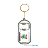 West Virginia USA State 3 in 1 Bottle Opener LED Light KeyChain KeyRing Holder