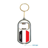 Yemen Flag 3 in 1 Bottle Opener LED Light KeyChain KeyRing Holder
