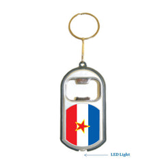 Yugoslavia USA State 3 in 1 Bottle Opener LED Light KeyChain KeyRing Holder