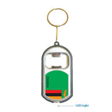 Zambia Flag 3 in 1 Bottle Opener LED Light KeyChain KeyRing Holder