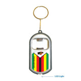 Zimbabwe Flag 3 in 1 Bottle Opener LED Light KeyChain KeyRing Holder